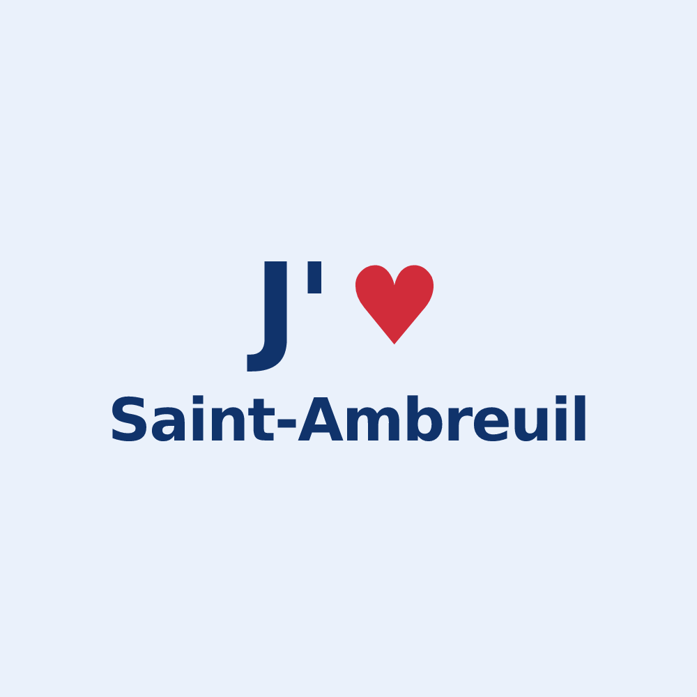 Sticker personnalisé Saint-Ambreuil — design J'aime Saint-Ambreuil
