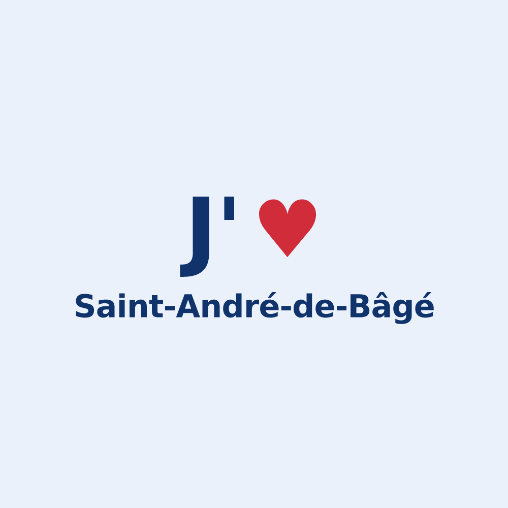 Sticker personnalisé Saint-André-de-Bâgé — design « J'aime Saint-André-de-Bâgé » imprimé sur le sticker