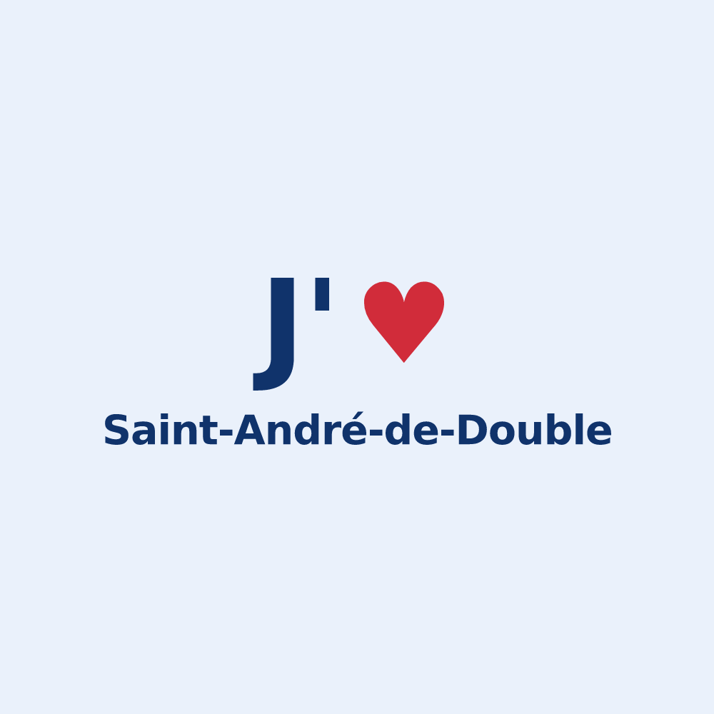 Sticker personnalisé Saint-André-de-Double — design J'aime Saint-André-de-Double