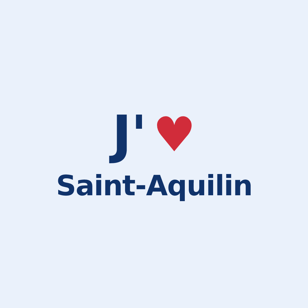 Sticker personnalisé Saint-Aquilin — design J'aime Saint-Aquilin