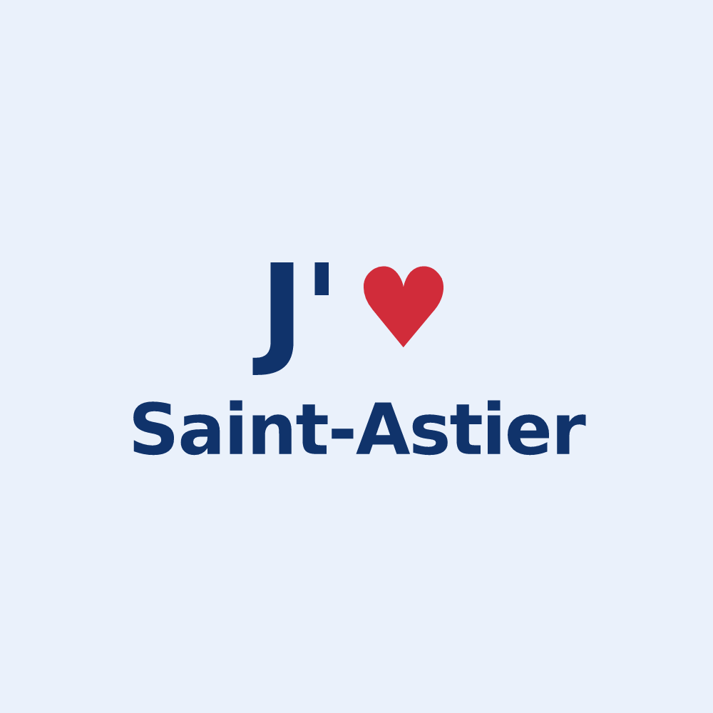 Sticker personnalisé Saint-Astier — design J'aime Saint-Astier