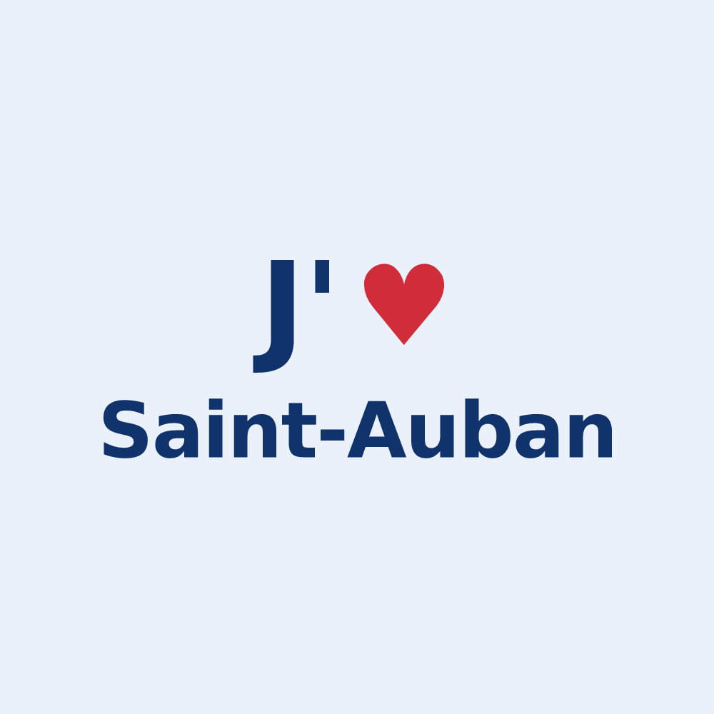 Sticker personnalisé Saint-Auban — design « J'aime Saint-Auban » imprimé sur le sticker