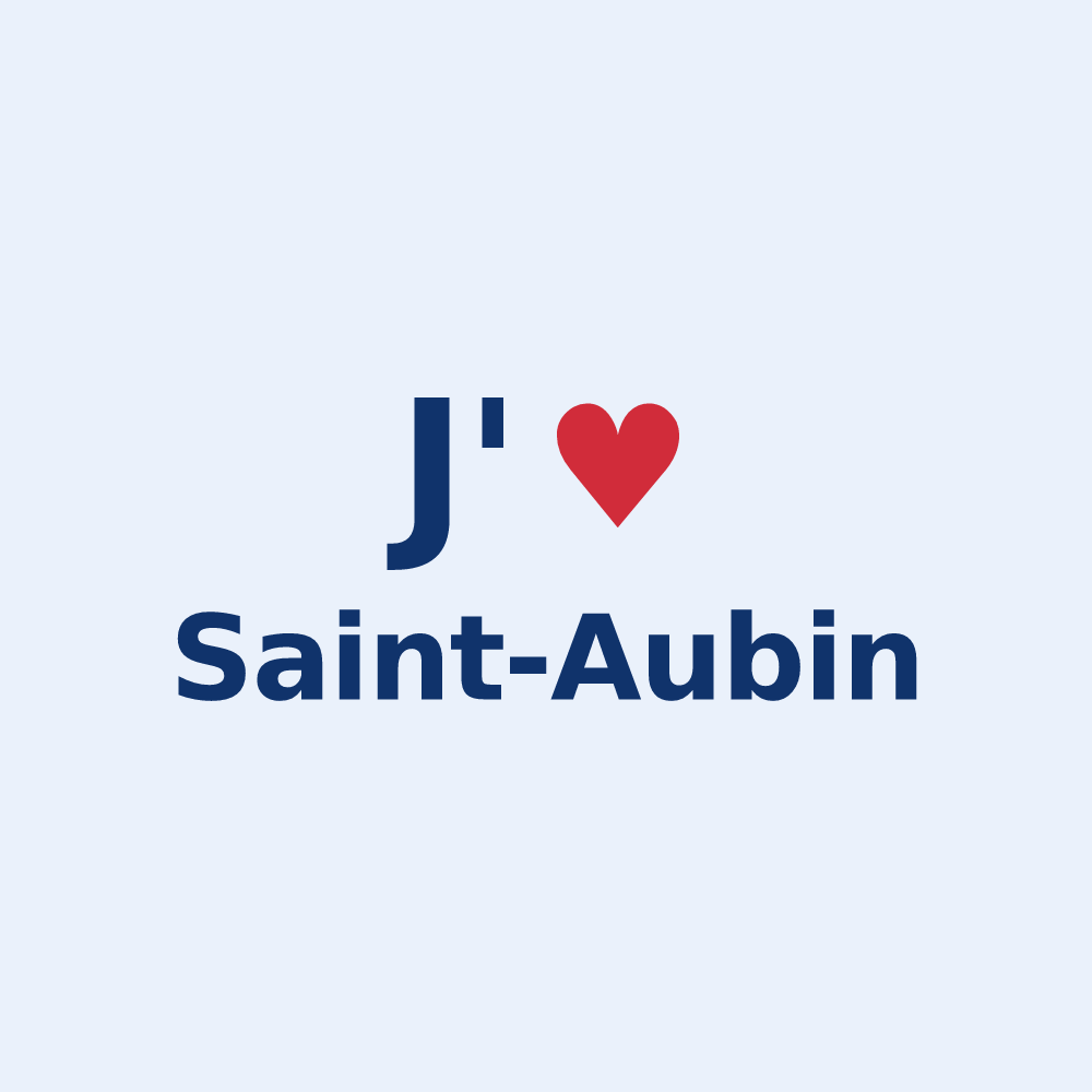 Sticker personnalisé Saint-Aubin — design J'aime Saint-Aubin