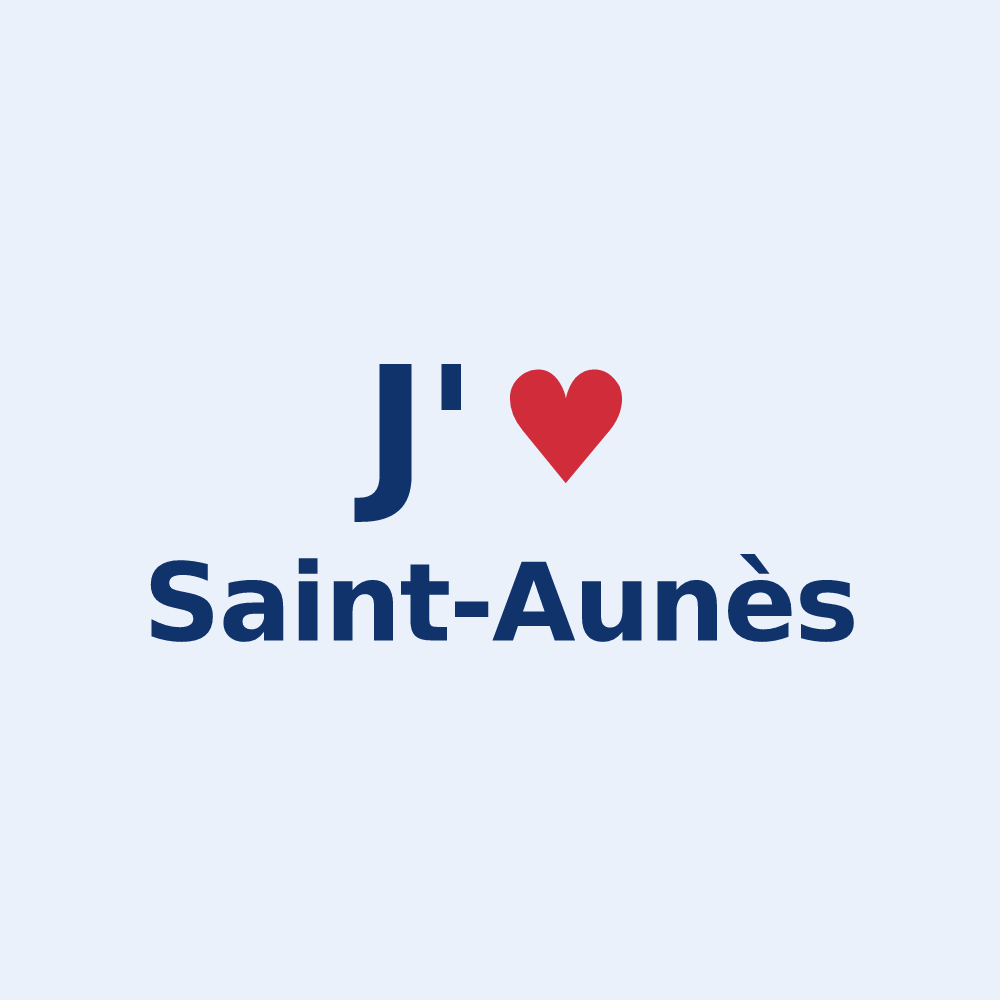 Sticker personnalisé Saint-Aunès — design J'aime Saint-Aunès