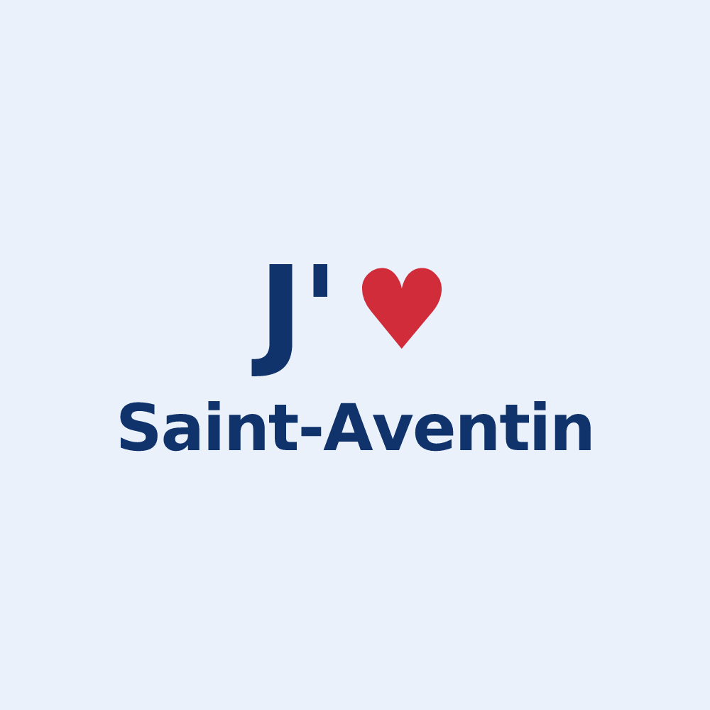 Sticker personnalisé Saint-Aventin — design « J'aime Saint-Aventin » imprimé sur le sticker