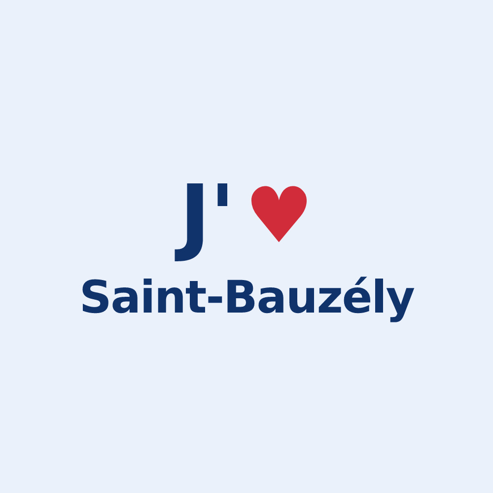 Sticker personnalisé Saint-Bauzély — design J'aime Saint-Bauzély