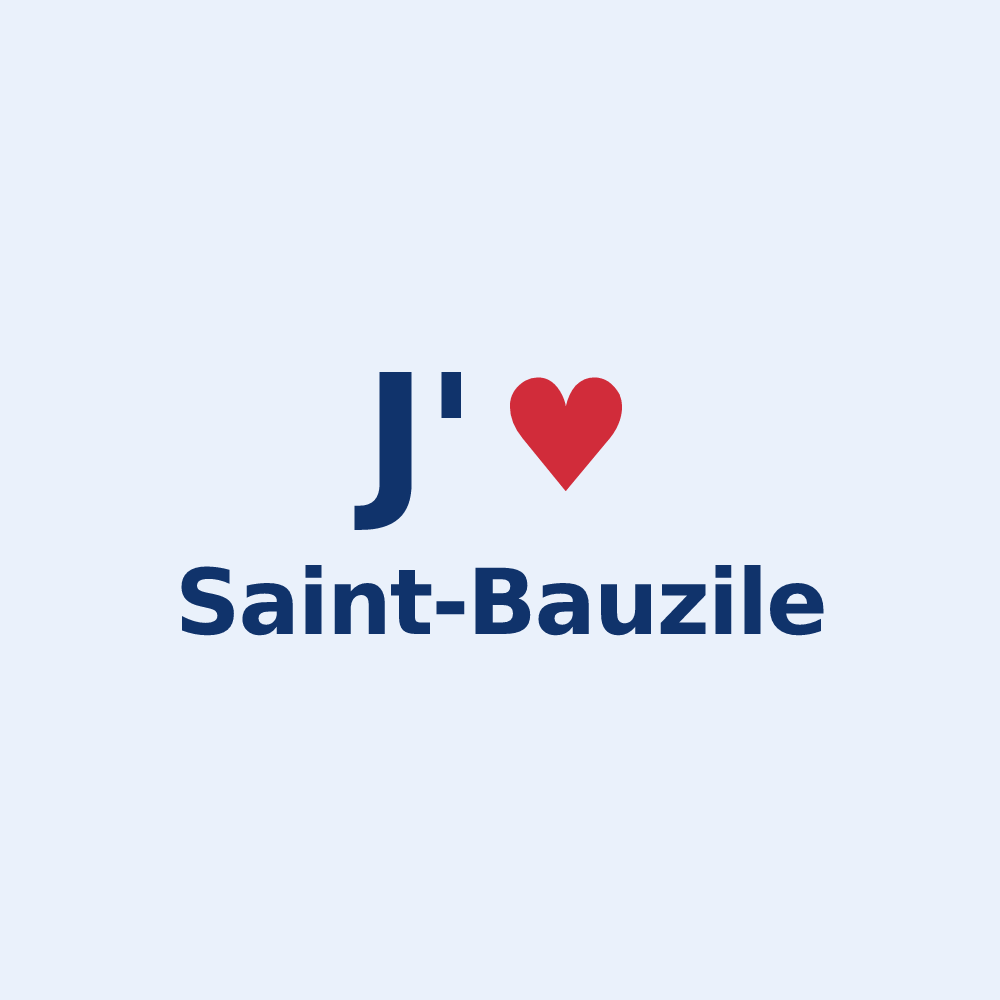 Sticker personnalisé Saint-Bauzile — design J'aime Saint-Bauzile