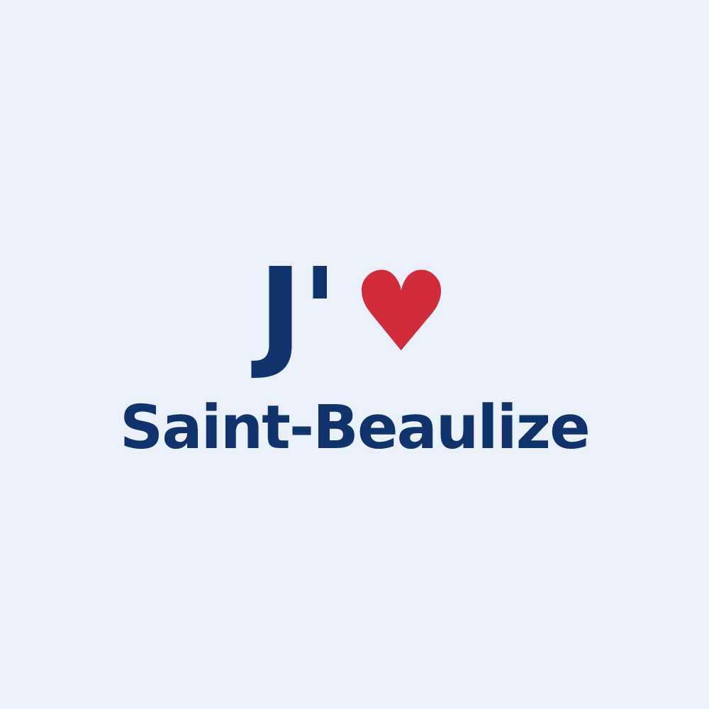 Sticker personnalisé Saint-Beaulize — design J'aime Saint-Beaulize