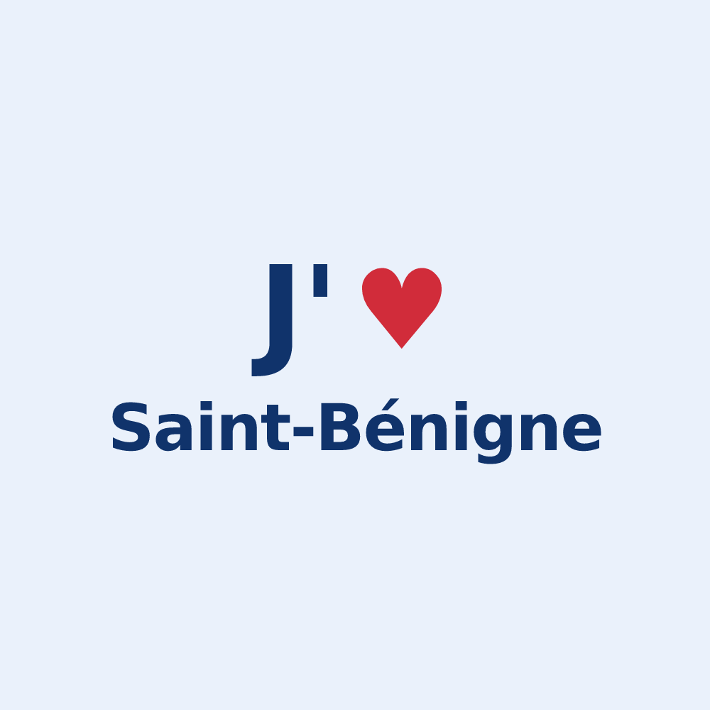 Sticker personnalisé Saint-Bénigne — design J'aime Saint-Bénigne