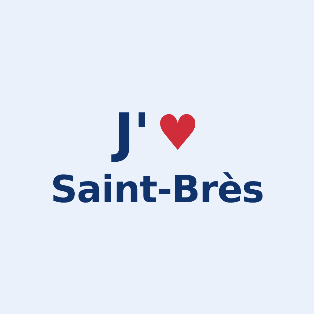 Sticker personnalisé Saint-Brès — design J'aime Saint-Brès