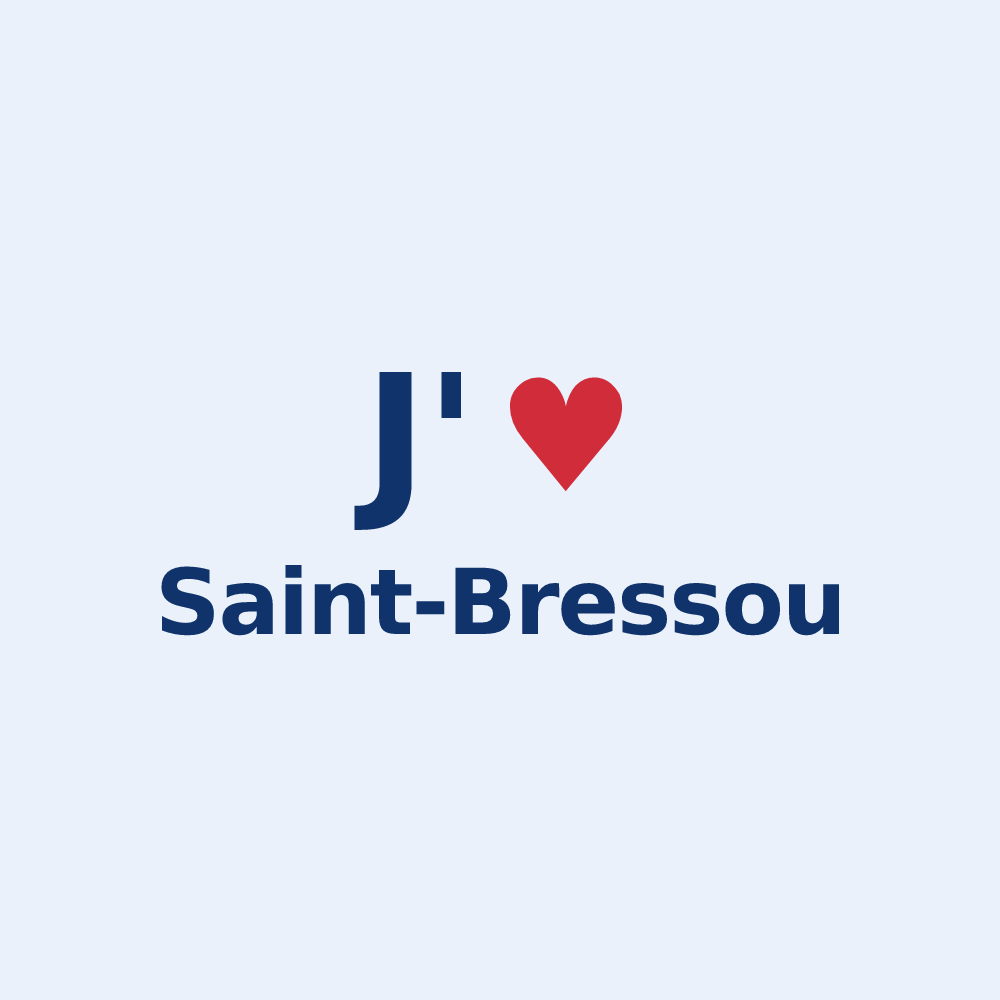 Sticker personnalisé Saint-Bressou — design J'aime Saint-Bressou
