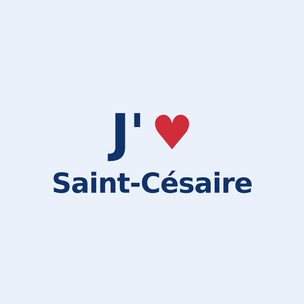 Sticker personnalisé Saint-Césaire — design J'aime Saint-Césaire