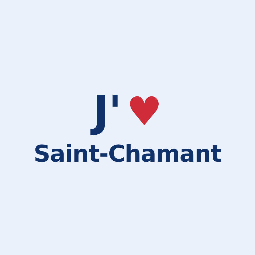 Sticker personnalisé Saint-Chamant — design J'aime Saint-Chamant