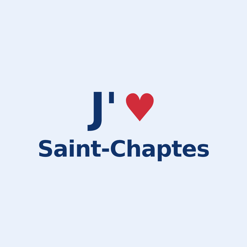 Sticker personnalisé Saint-Chaptes — design « J'aime Saint-Chaptes » imprimé sur le sticker