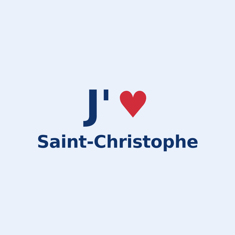 Sticker personnalisé Saint-Christophe — design J'aime Saint-Christophe