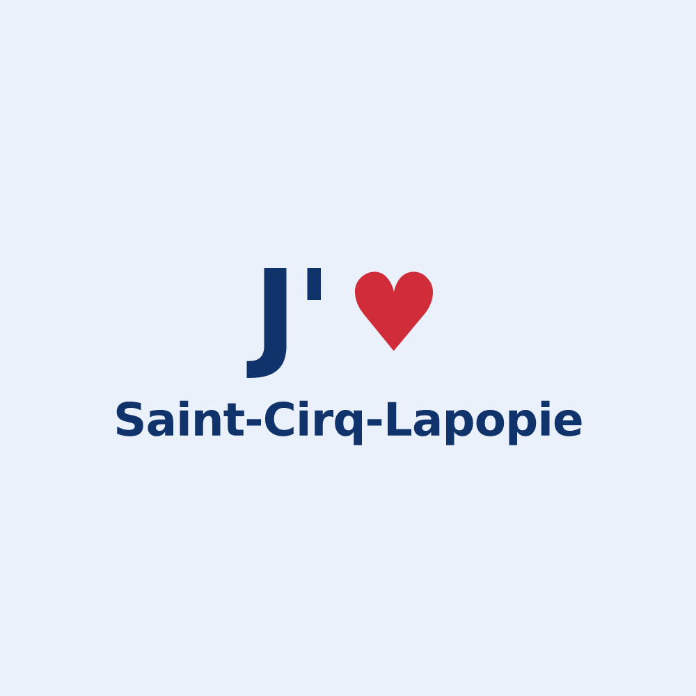 Sticker personnalisé Saint-Cirq-Lapopie — design J'aime Saint-Cirq-Lapopie