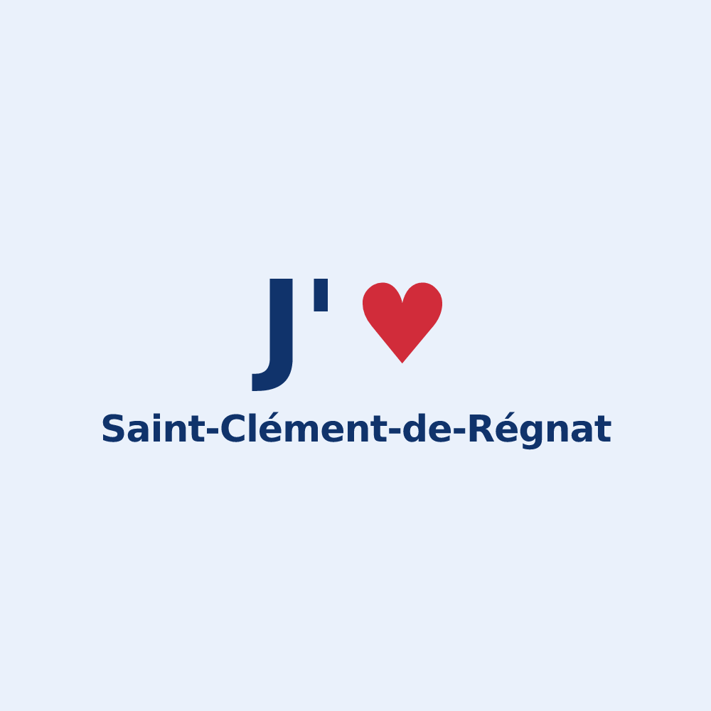 Sticker personnalisé Saint-Clément-de-Régnat — design J'aime Saint-Clément-de-Régnat