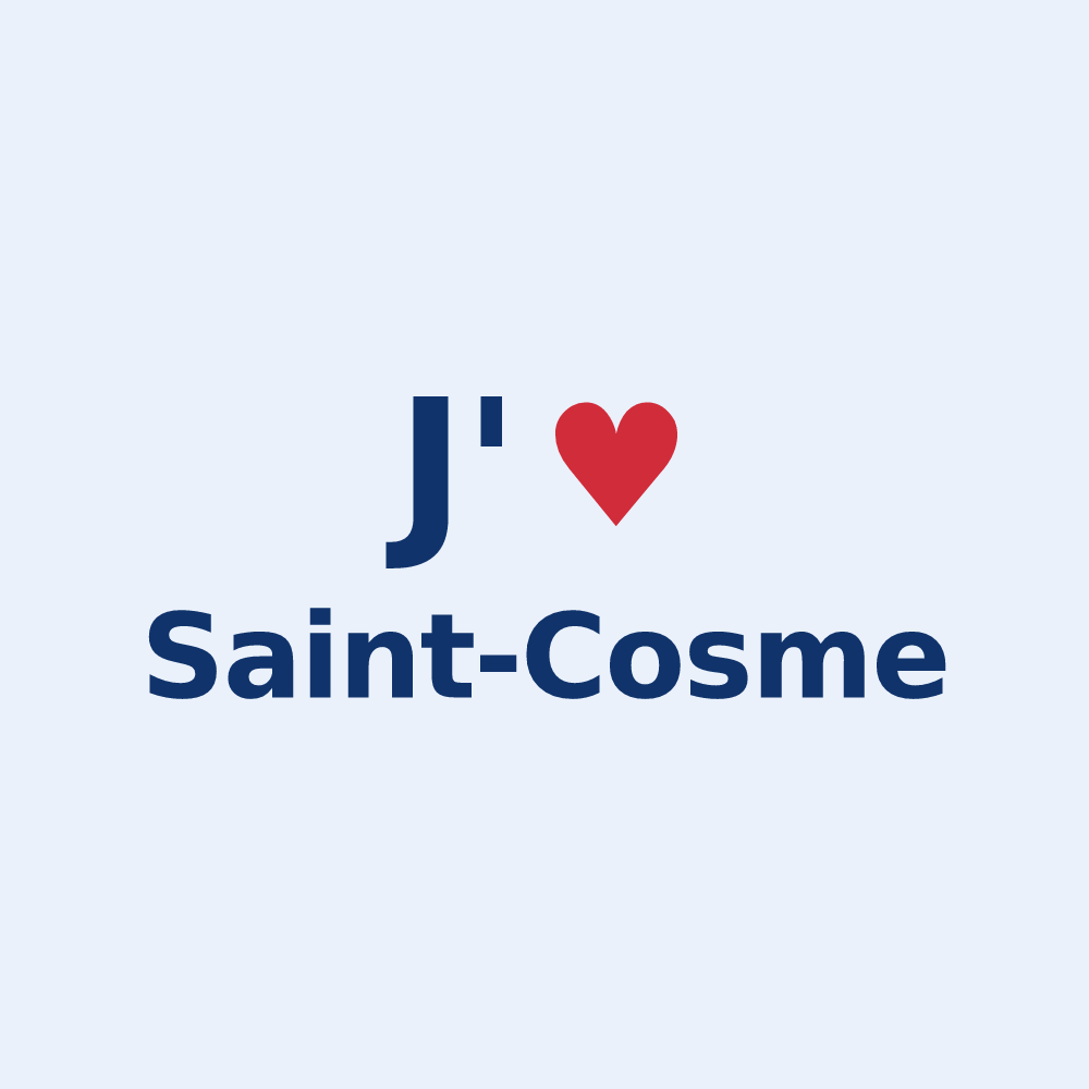 Sticker personnalisé Saint-Cosme — design J'aime Saint-Cosme