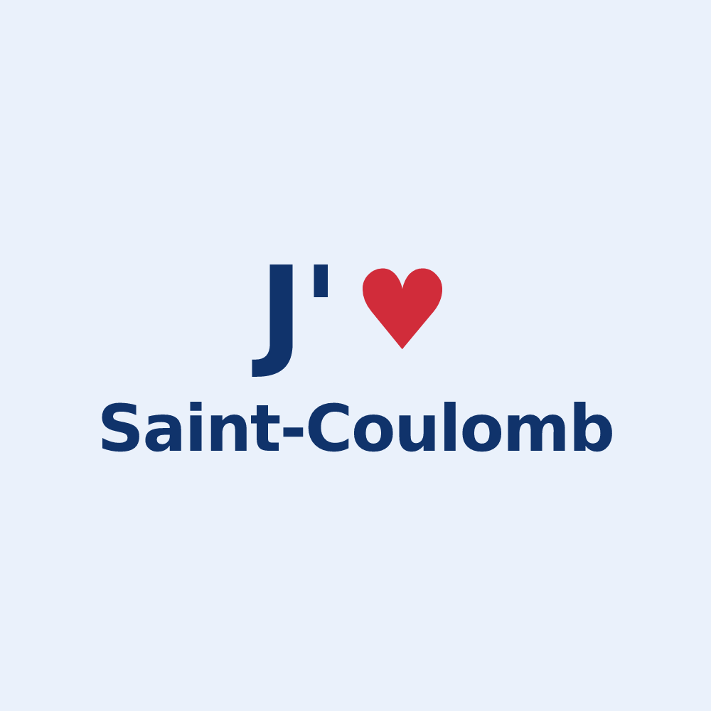 Sticker personnalisé Saint-Coulomb — design « J'aime Saint-Coulomb » imprimé sur le sticker