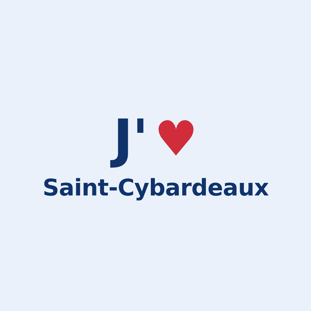 Sticker personnalisé Saint-Cybardeaux — design J'aime Saint-Cybardeaux