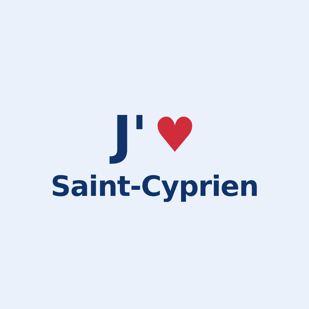 Sticker personnalisé Saint-Cyprien — design J'aime Saint-Cyprien