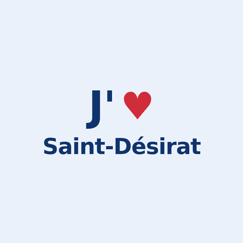 Sticker personnalisé Saint-Désirat — design « J'aime Saint-Désirat » imprimé sur le sticker