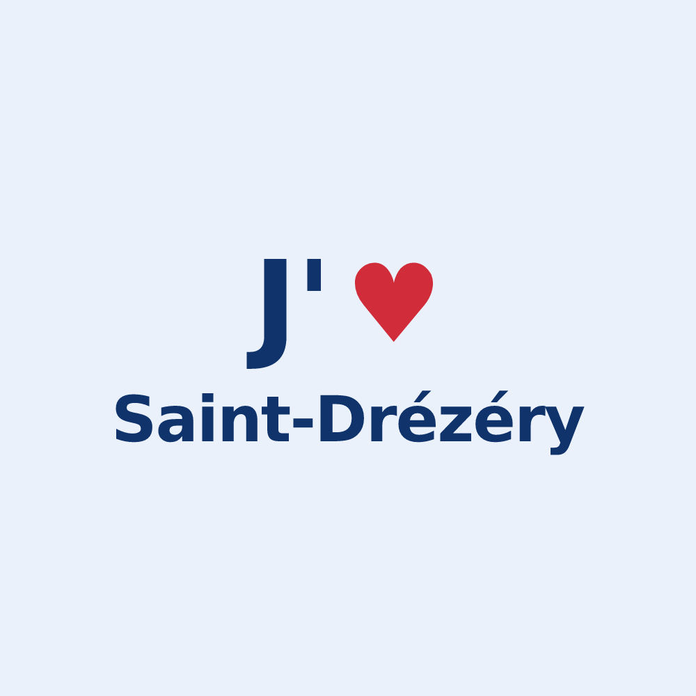 Sticker personnalisé Saint-Drézéry — design « J'aime Saint-Drézéry » imprimé sur le sticker