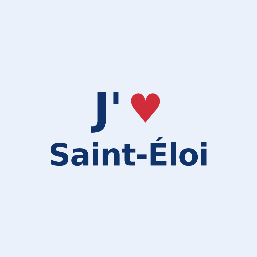 Sticker personnalisé Saint-Éloi — design « J'aime Saint-Éloi » imprimé sur le sticker