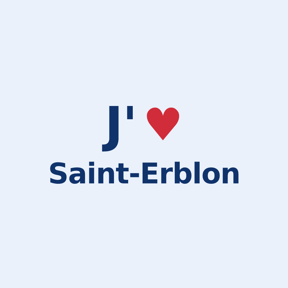 Sticker personnalisé Saint-Erblon — design J'aime Saint-Erblon