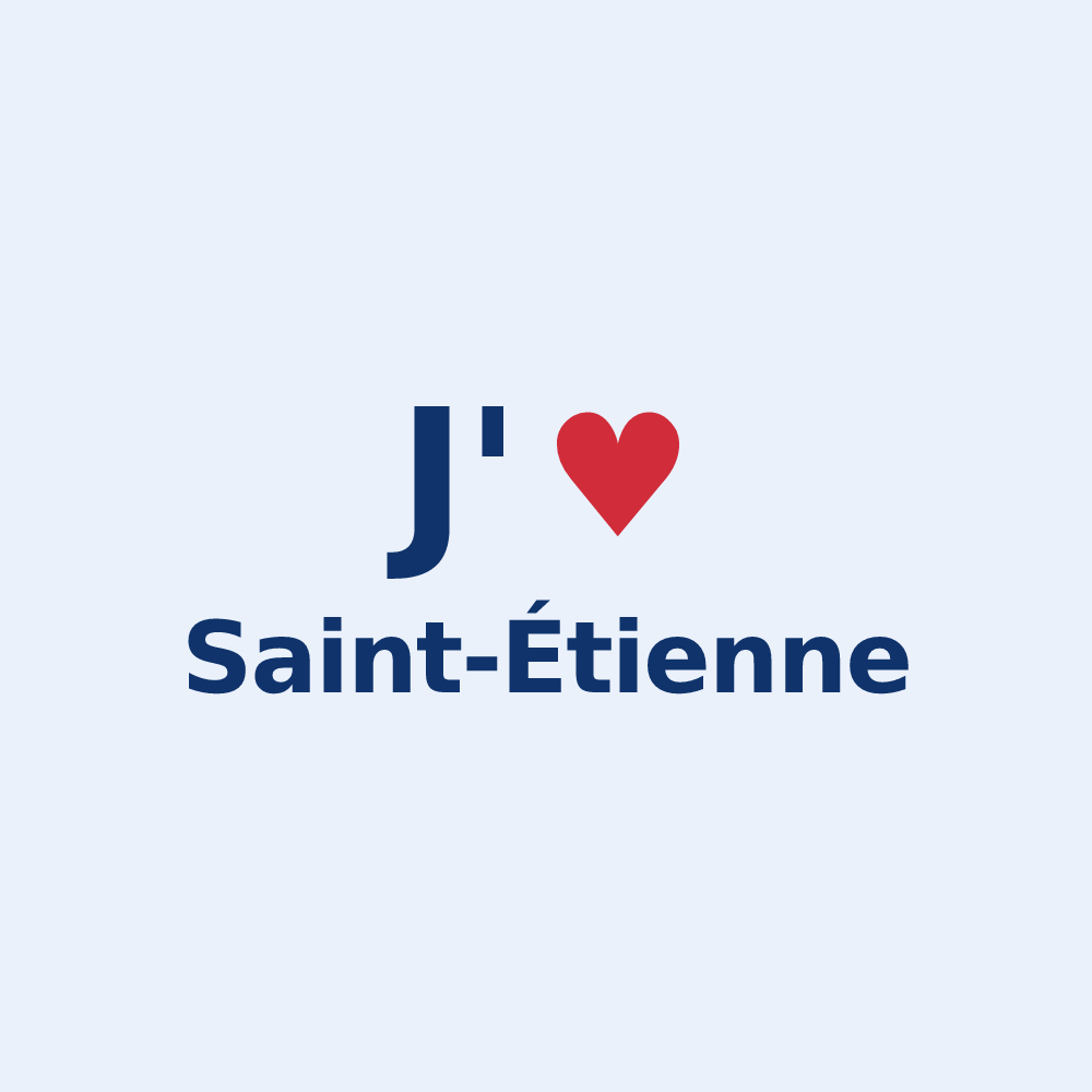 Sticker personnalisé Saint-Étienne — design J'aime Saint-Étienne