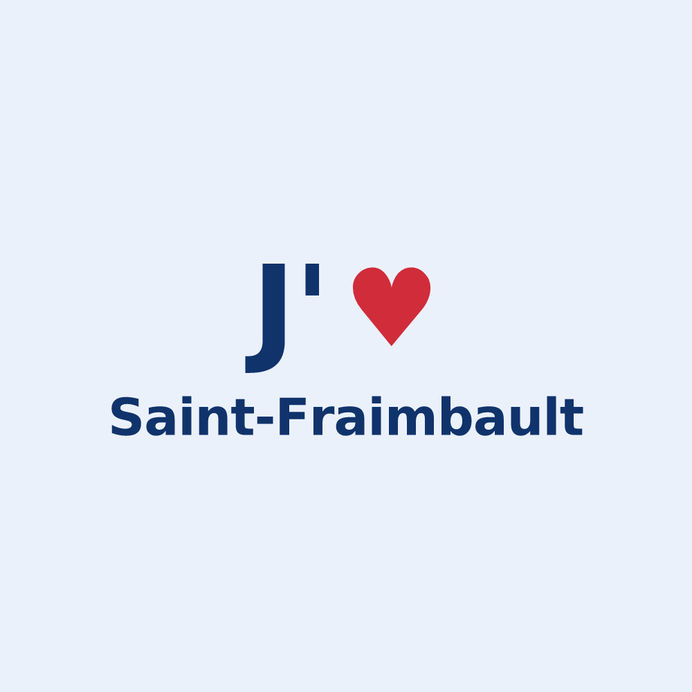 Sticker personnalisé Saint-Fraimbault — design J'aime Saint-Fraimbault