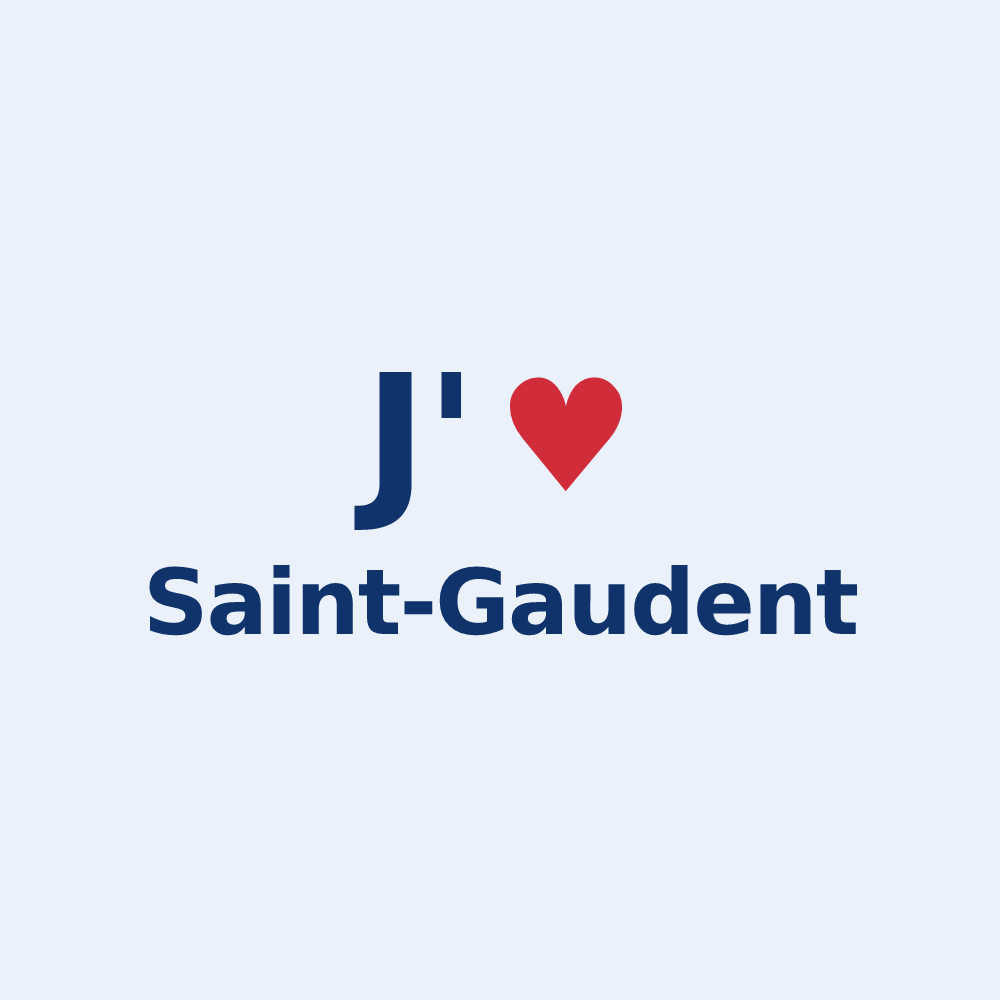 Sticker personnalisé Saint-Gaudent — design J'aime Saint-Gaudent
