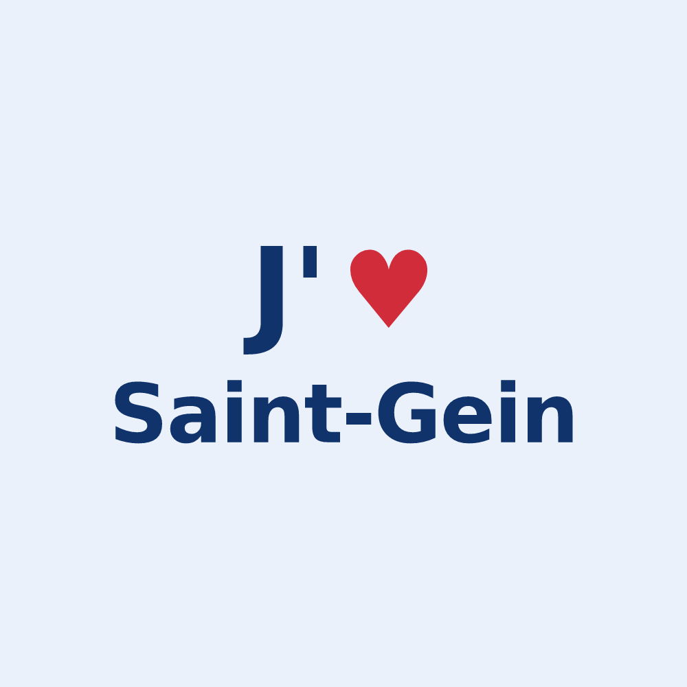 Sticker personnalisé Saint-Gein — design J'aime Saint-Gein