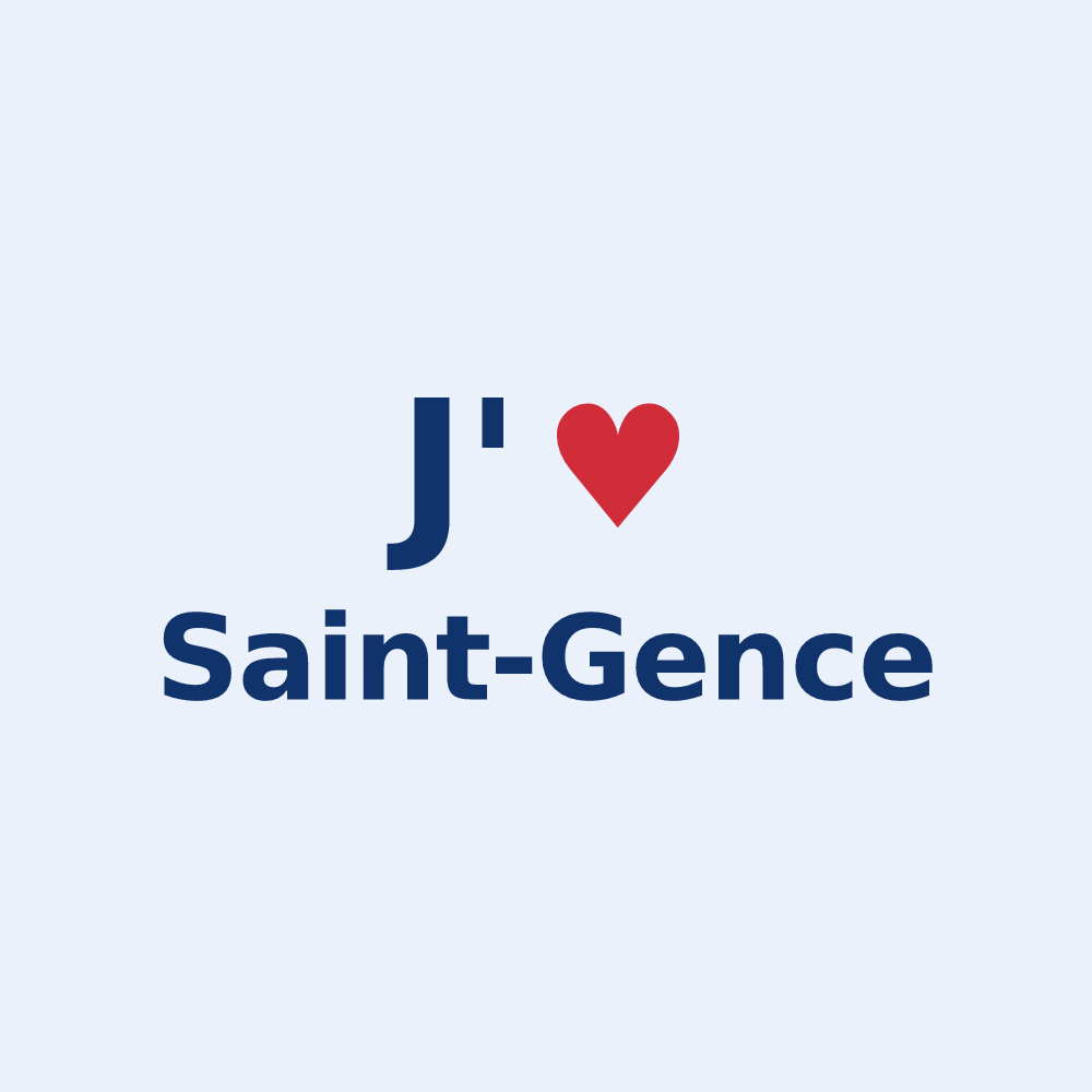 Sticker personnalisé Saint-Gence — design J'aime Saint-Gence