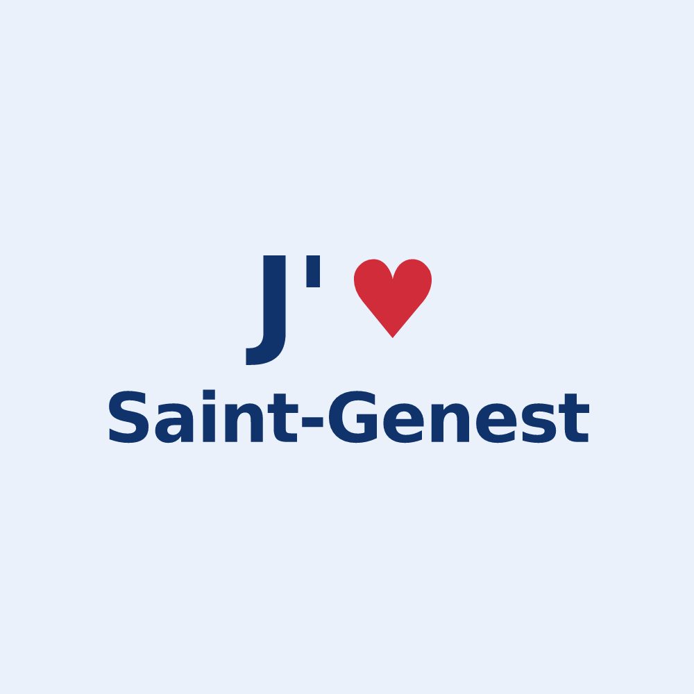 Sticker personnalisé Saint-Genest — design J'aime Saint-Genest