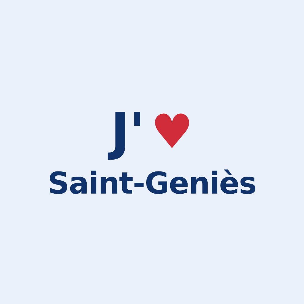 Sticker personnalisé Saint-Geniès — design J'aime Saint-Geniès