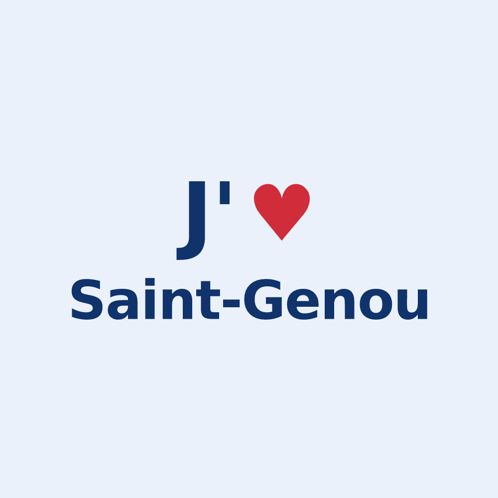 Sticker personnalisé Saint-Genou — design J'aime Saint-Genou