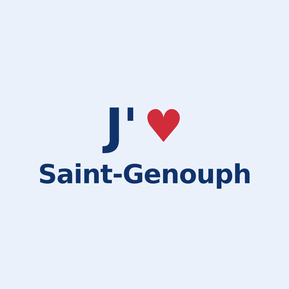 Sticker personnalisé Saint-Genouph — design J'aime Saint-Genouph