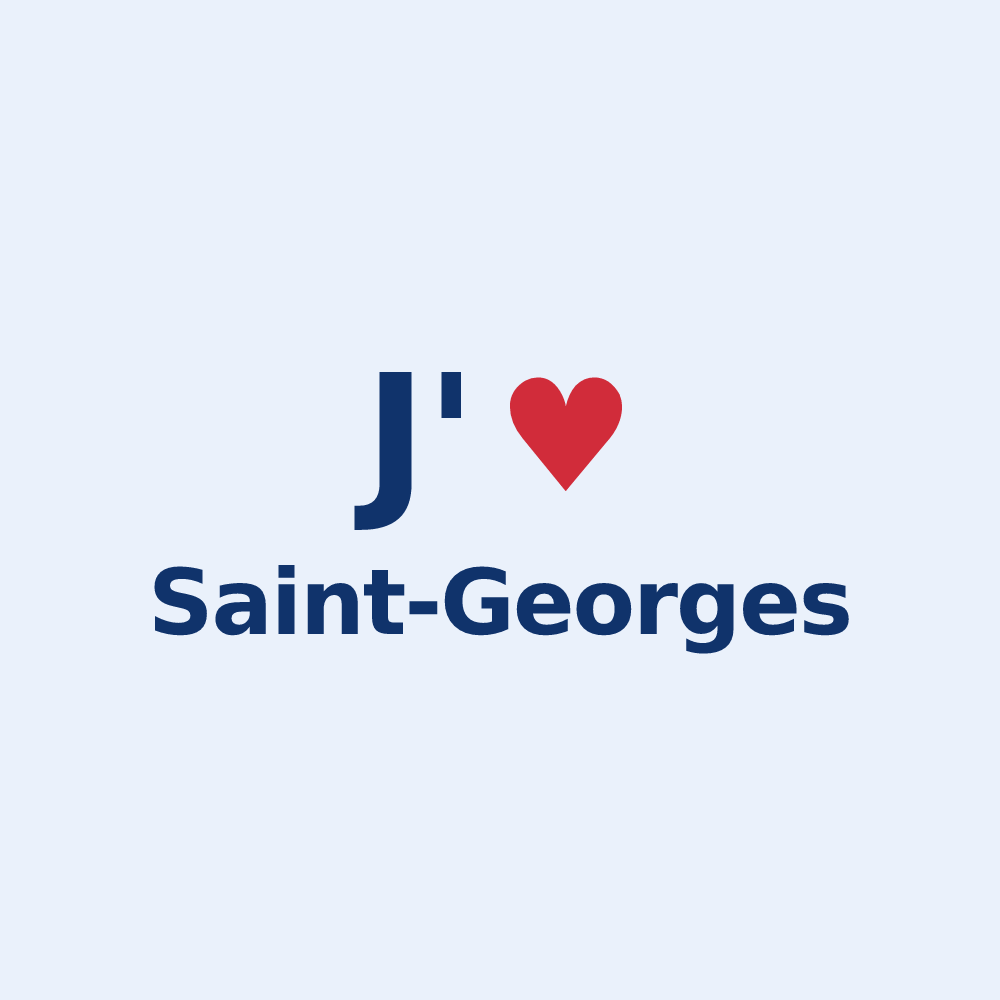 Sticker personnalisé Saint-Georges — design J'aime Saint-Georges