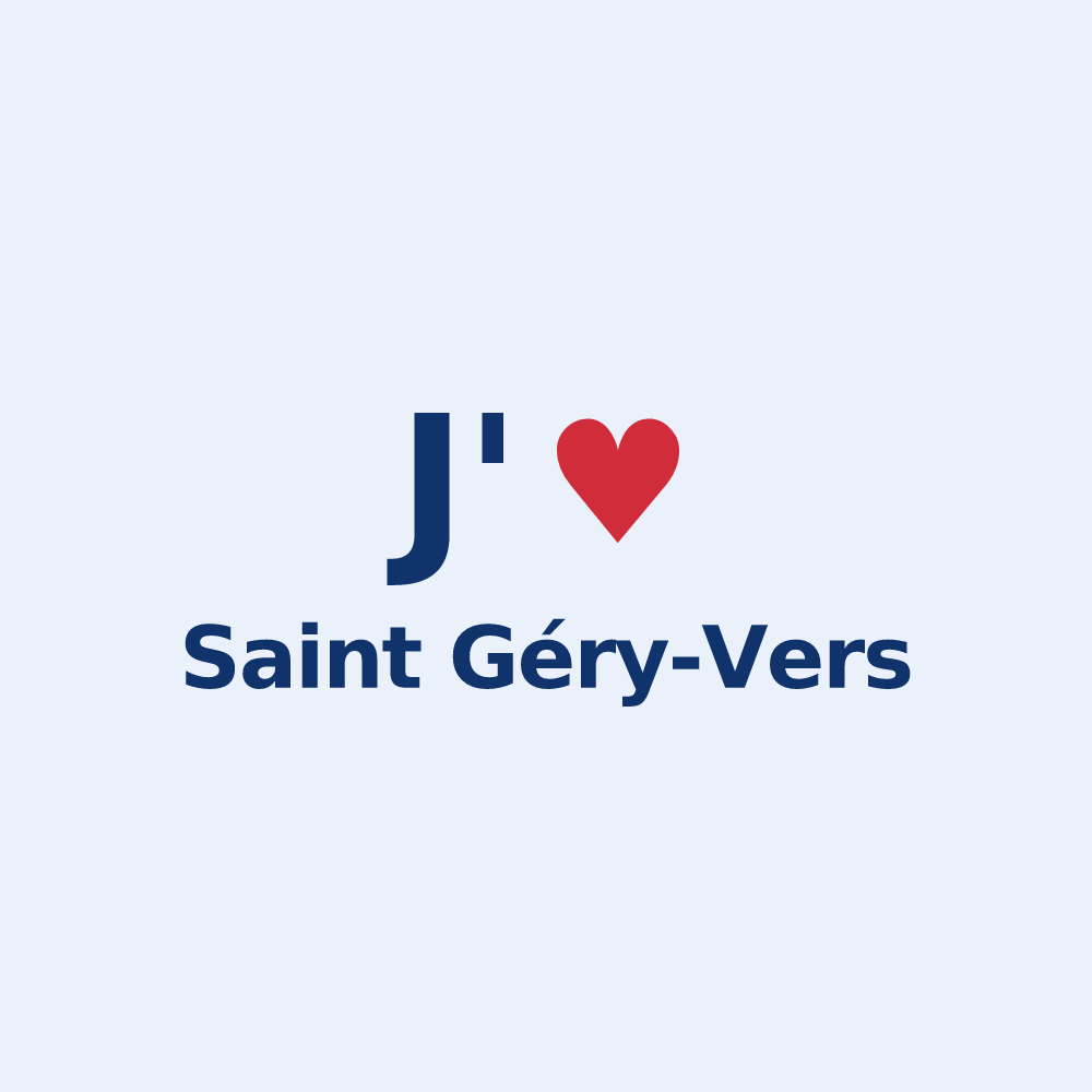 Sticker personnalisé Saint Géry-Vers — design J'aime Saint Géry-Vers