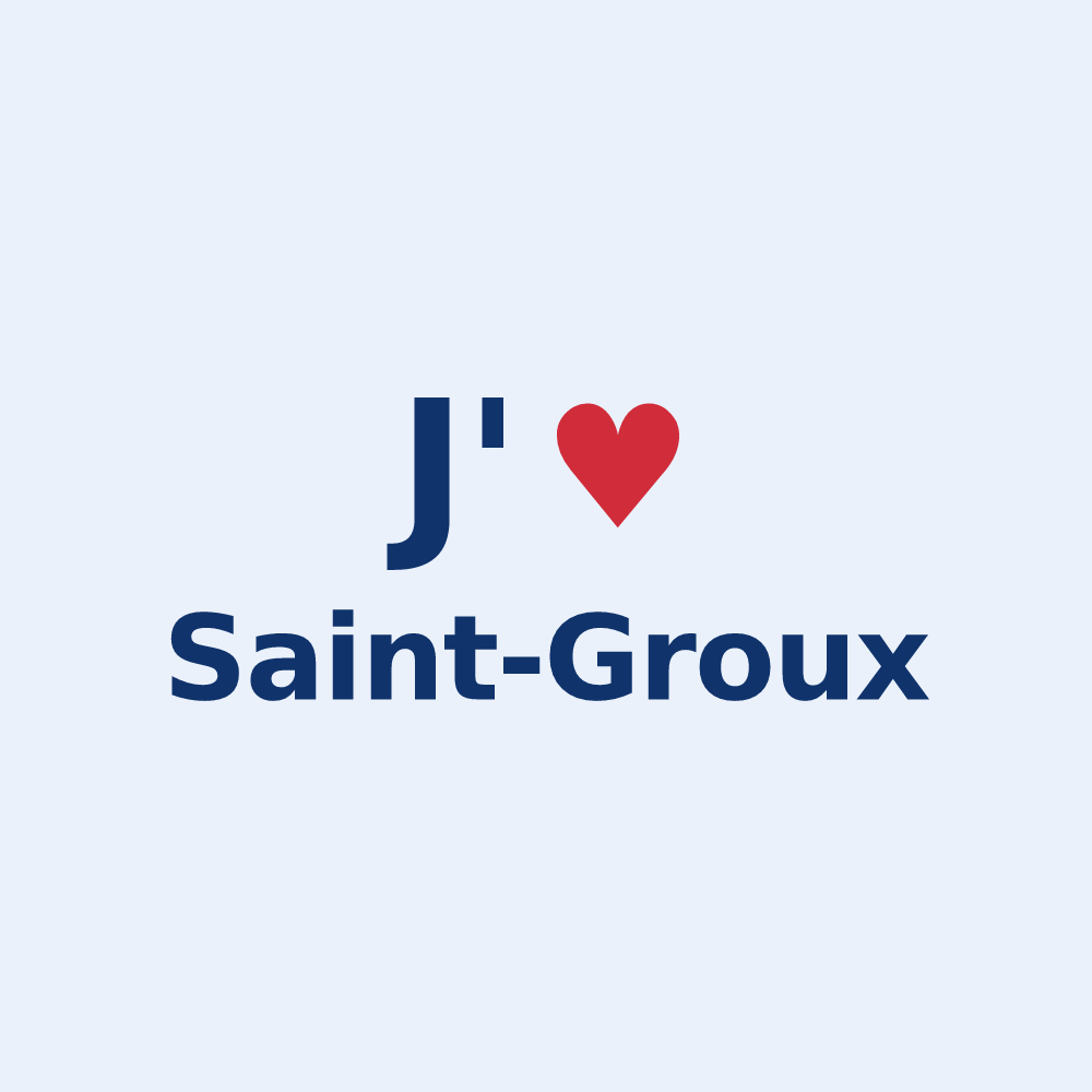 Sticker personnalisé Saint-Groux — design « J'aime Saint-Groux » imprimé sur le sticker