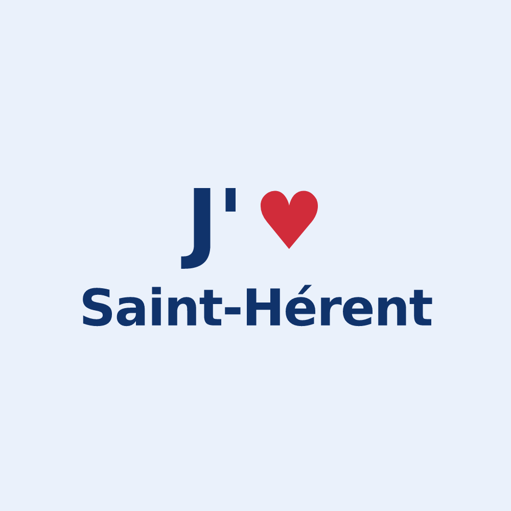 Sticker personnalisé Saint-Hérent — design « J'aime Saint-Hérent » imprimé sur le sticker