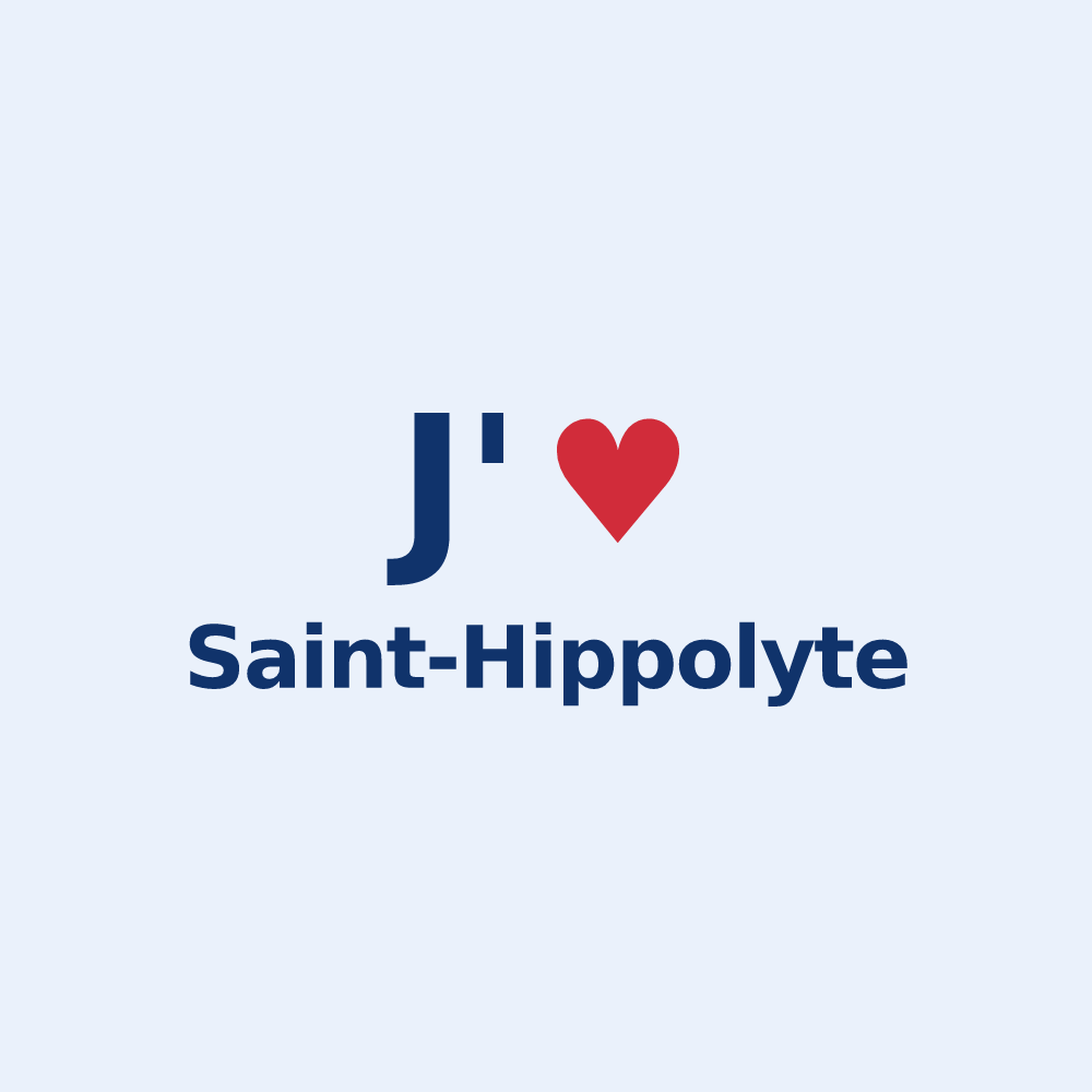 Sticker personnalisé Saint-Hippolyte — design J'aime Saint-Hippolyte