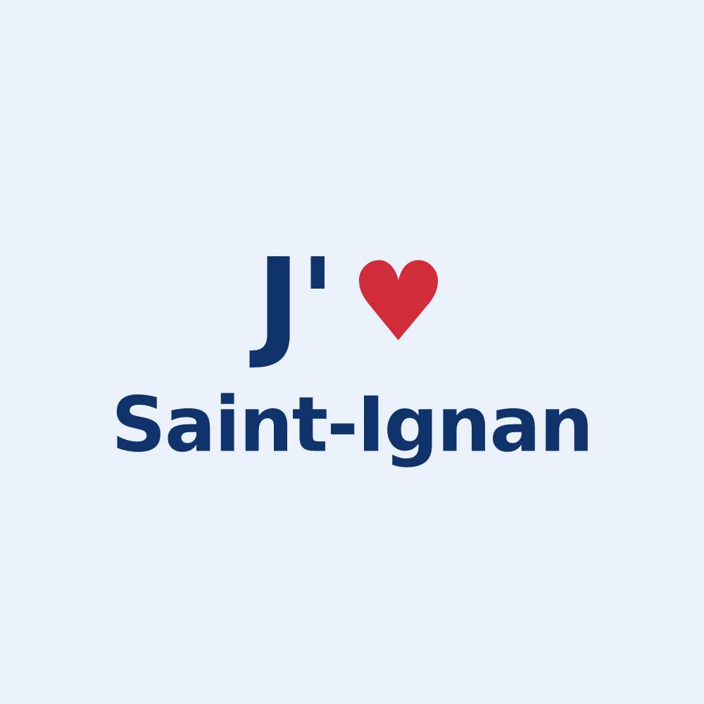 Sticker personnalisé Saint-Ignan — design J'aime Saint-Ignan