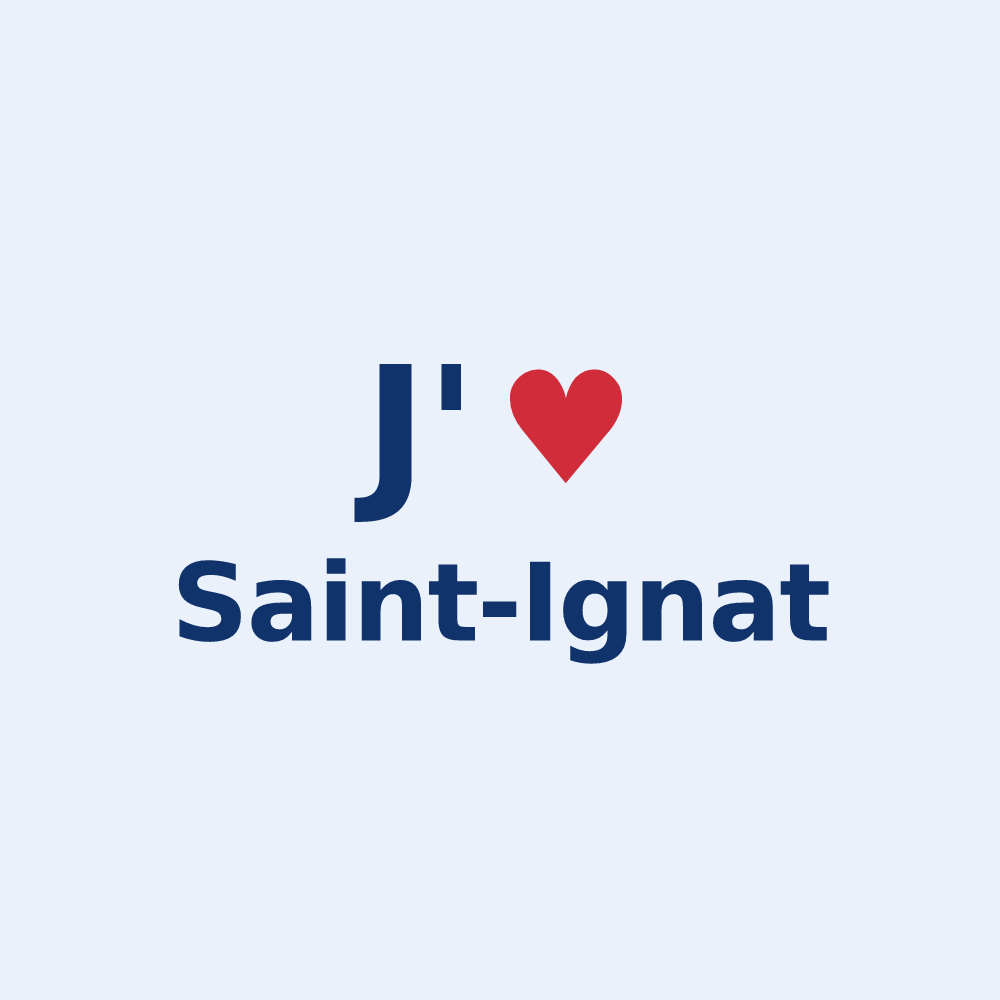 Sticker personnalisé Saint-Ignat — design J'aime Saint-Ignat
