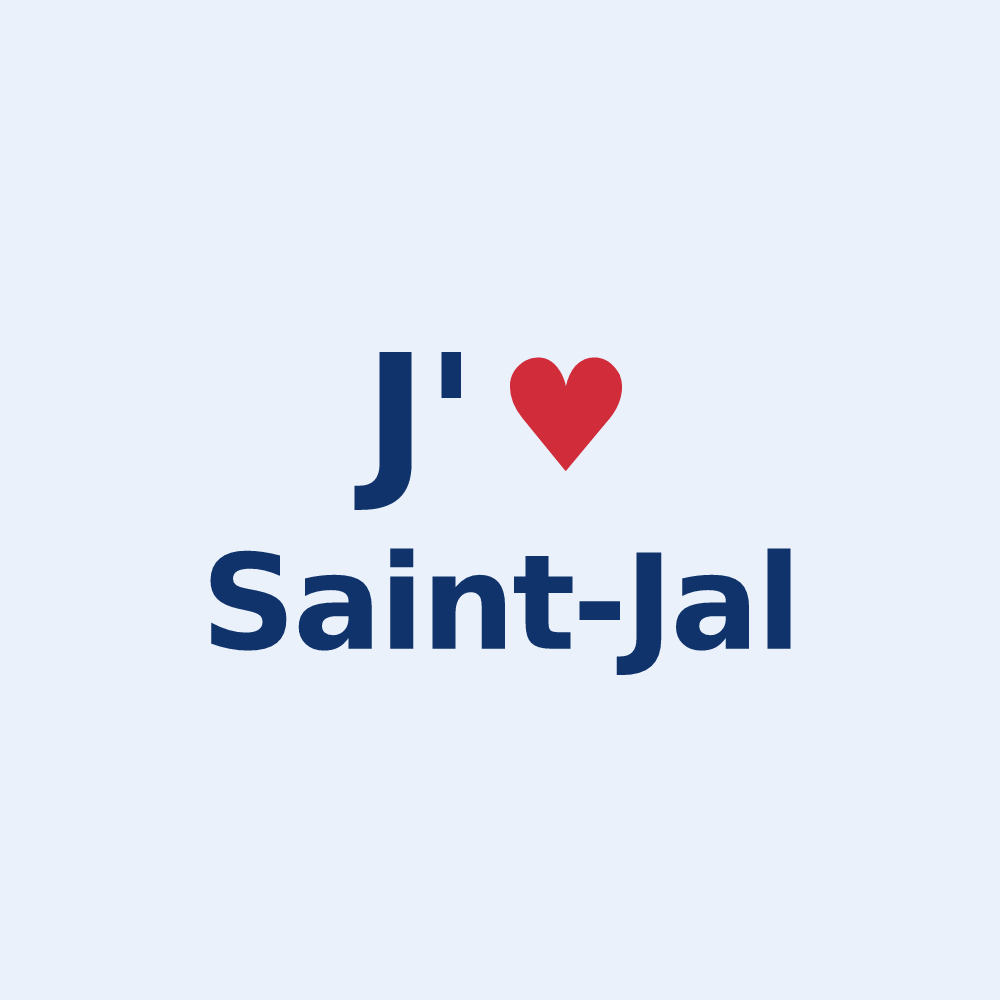 Sticker personnalisé Saint-Jal — design J'aime Saint-Jal