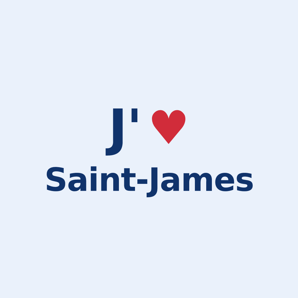 Sticker personnalisé Saint-James — design J'aime Saint-James
