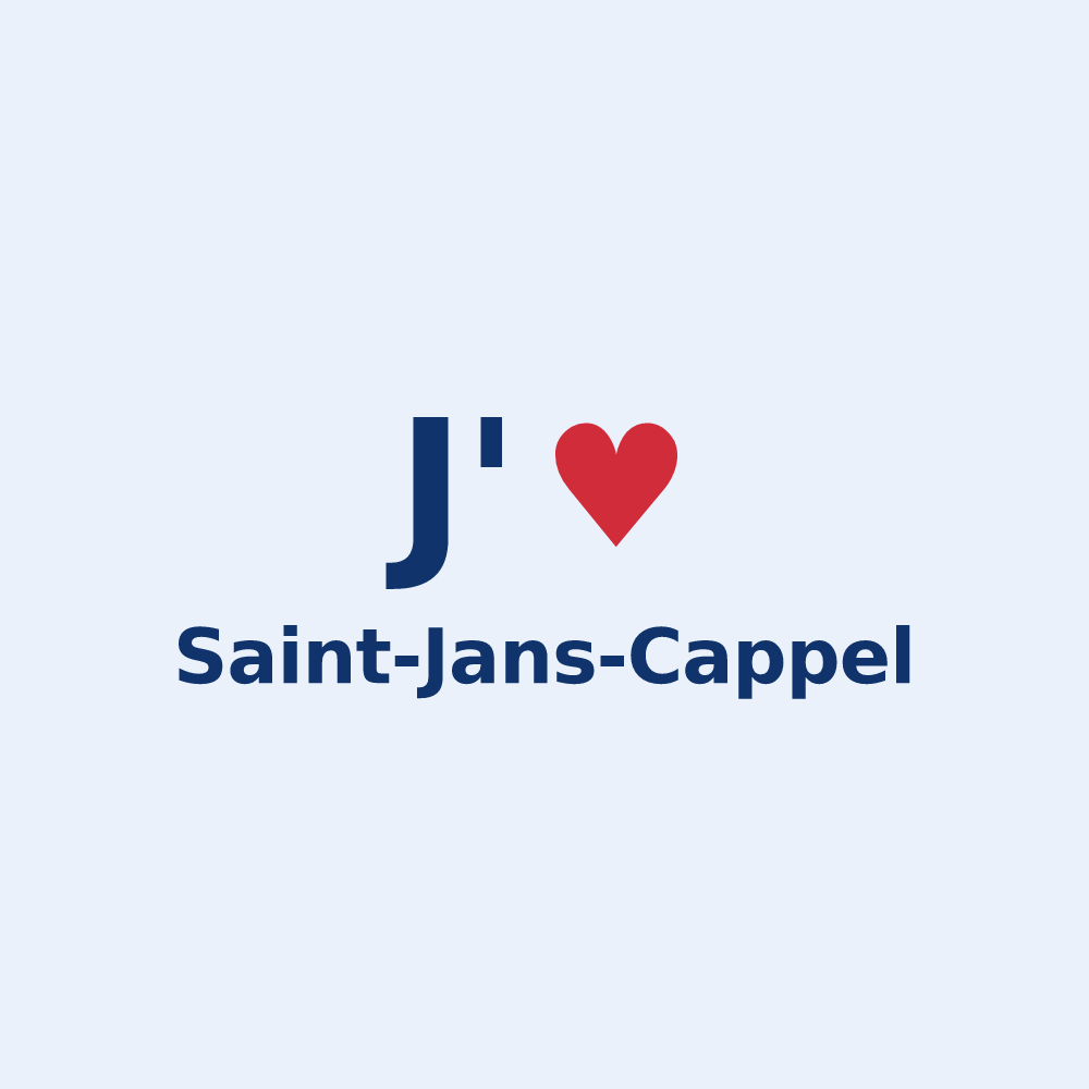 Sticker personnalisé Saint-Jans-Cappel — design J'aime Saint-Jans-Cappel