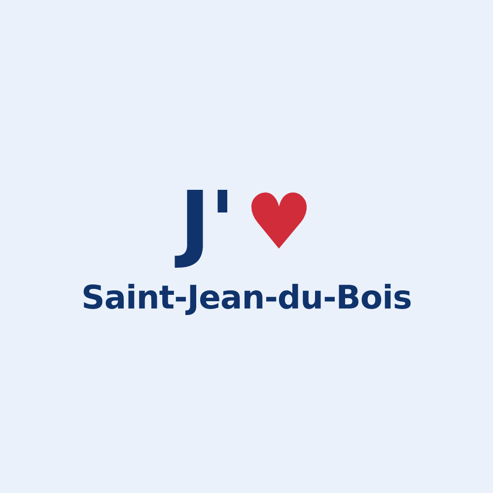 Sticker personnalisé Saint-Jean-du-Bois — design J'aime Saint-Jean-du-Bois