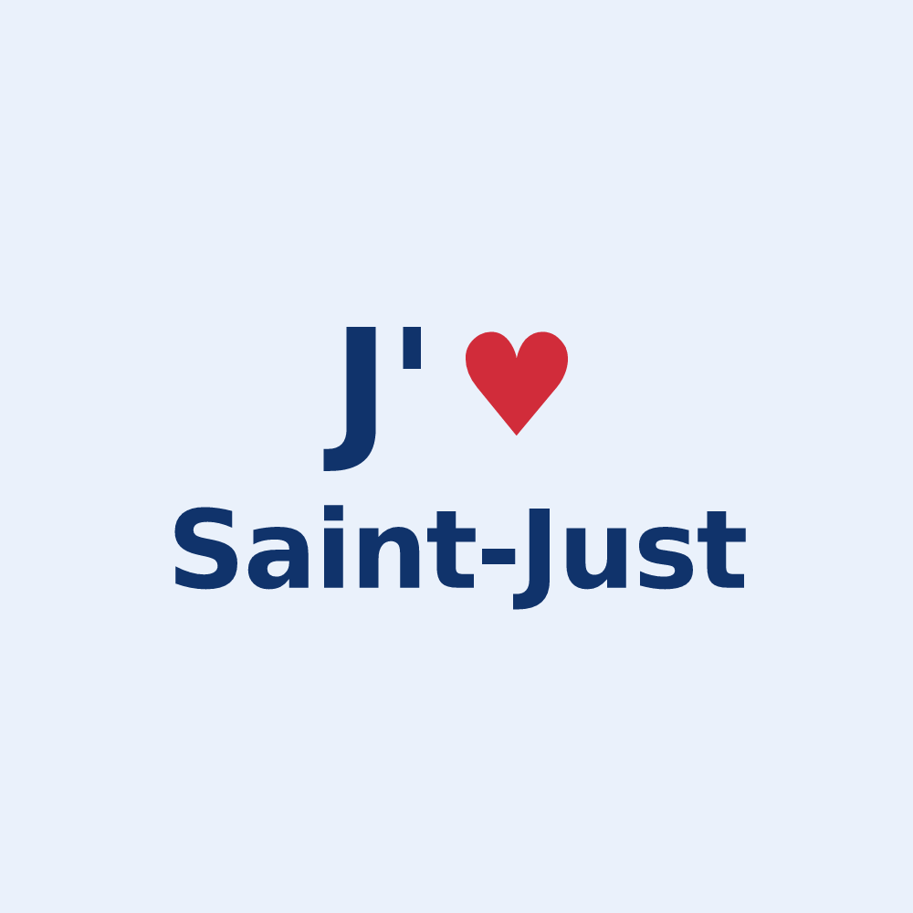Sticker personnalisé Saint-Just — design J'aime Saint-Just